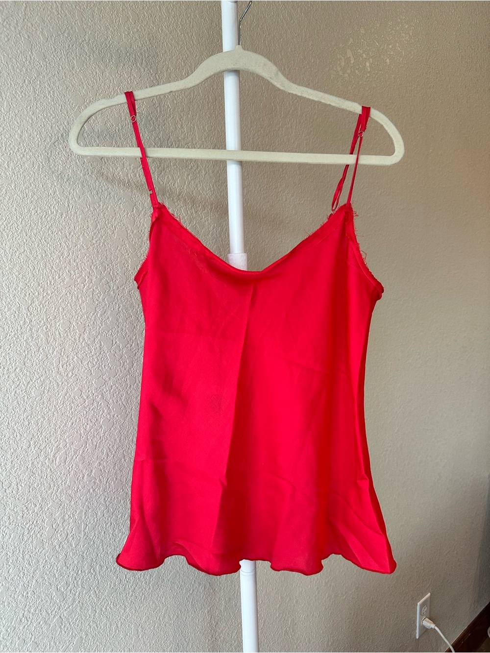 Brazeau Tricot red paper bag cami silk blend size 4 NWT